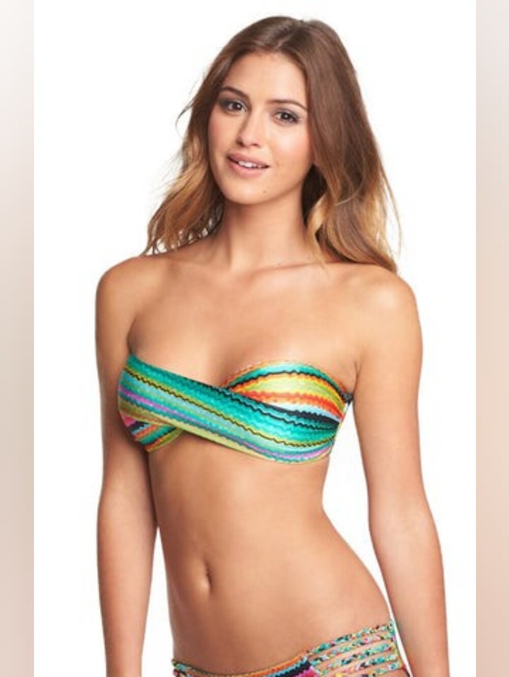 Luli Fama Hola Verano Twist Bandeau Size Small Gently Used